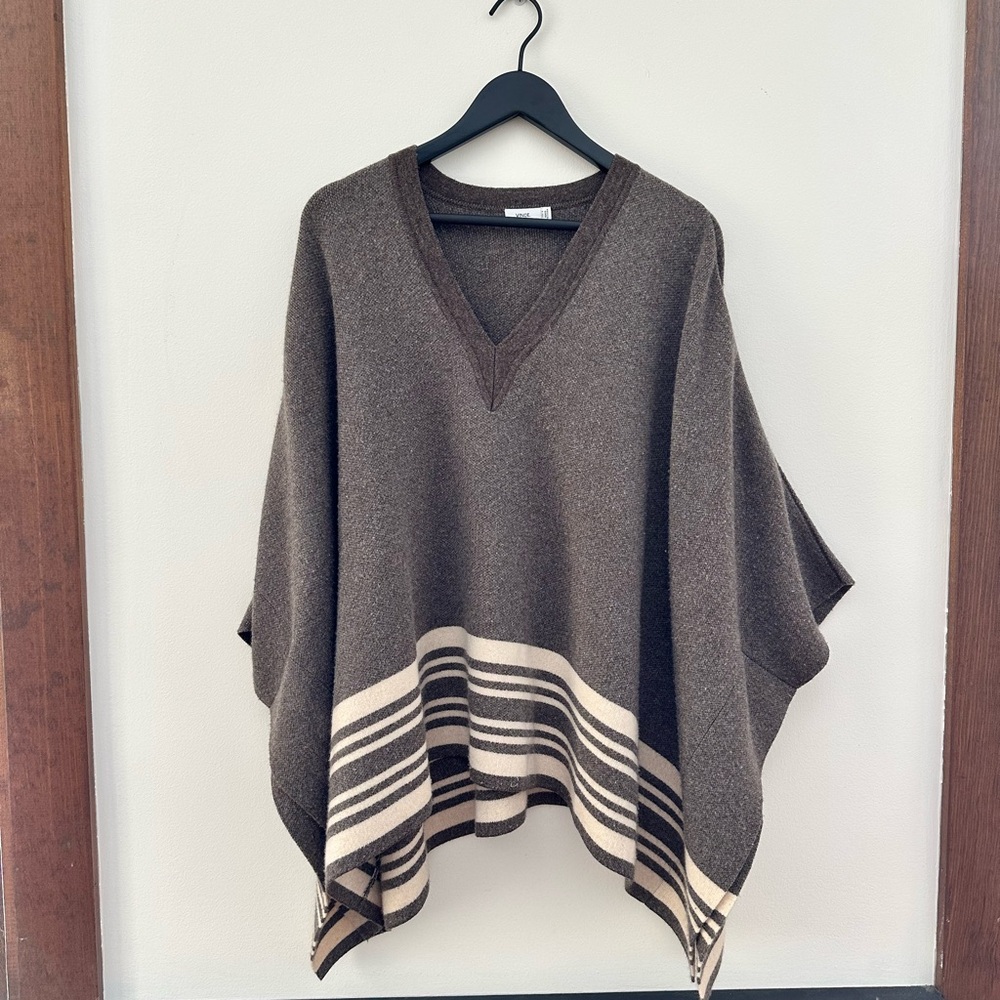 Vince Brown Wool & Cashmere Poncho